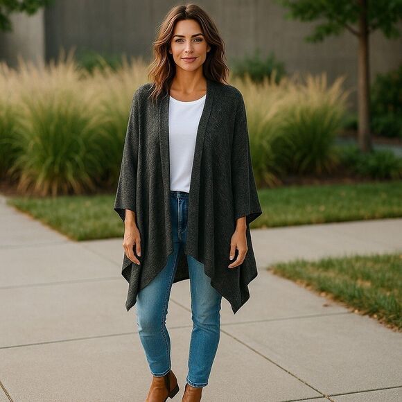 Lane Bryant Heathered Glitter Open Front Cardigan Sweater - Picture 1 of 8